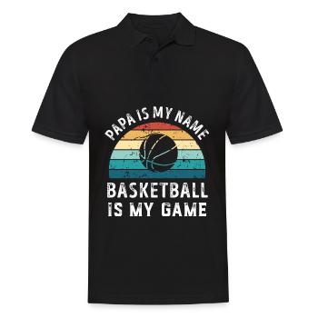 Papa est mon nom Basketball est mon jeu Papa Pères - Polo Homme - noir - Devant - Kai (181cm)