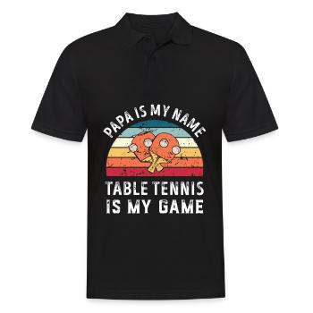 Papa est mon nom Tennis de table est mon jeu Papa - Polo Homme - noir - Devant - Kai (181cm)
