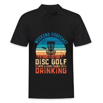 Disc Golf and Drinking Funny Weekend Forecast Gift - Men's Polo Shirt - black - Front - Kai (181cm)