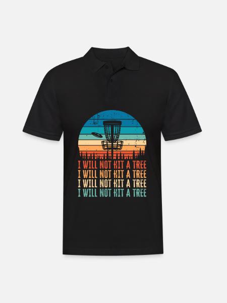 Sjov Disc Golf Træ Gave Nødlidende Vintage - Herre poloshirt - sort