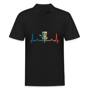 Disque Vintage Golf Heartbeat Drôle - Polo Homme - noir - Devant - Kai (181cm)