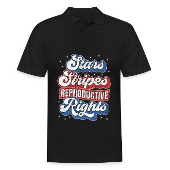 Retro Stars Stripes Reproductive Rights 4th of - Men's Polo Shirt - black - Front - Kai (181cm)