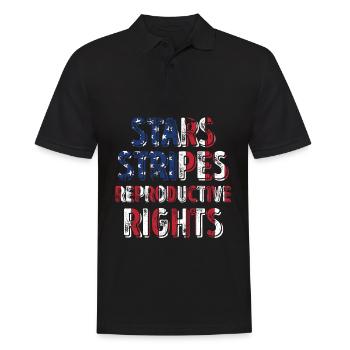 Stars Stripes Reproductive Rights 4th of july - Men's Polo Shirt - black - Front - Kai (181cm)