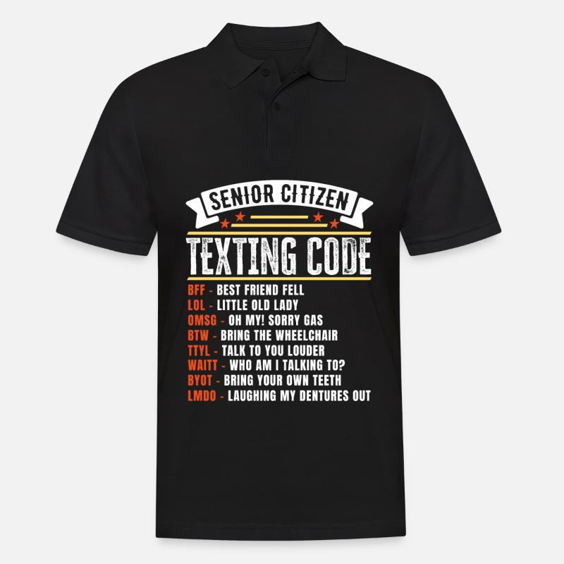 Lustiges Senioren-SMS-Code-Geschenk für - Männer Poloshirt - Schwarz