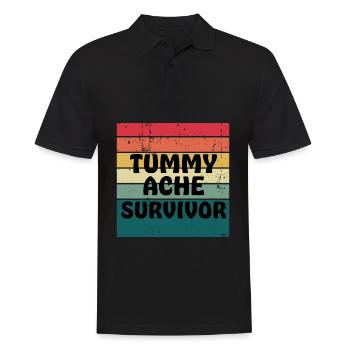 Tummy Ache Survivor Retro Sunset - Men's Polo Shirt - black - Front - Kai (181cm)