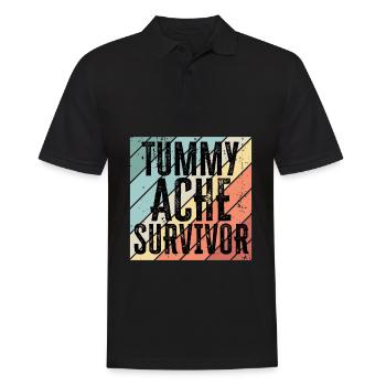 Vintage Tummy Ache Survivor distressed - Men's Polo Shirt - black - Front - Kai (181cm)
