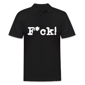 F*ck - Männer Poloshirt - Schwarz - Vorne - Kai (181cm)