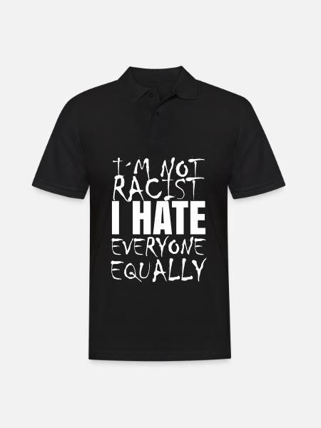 Racist racism funny saying gift - Men's Polo Shirt - black