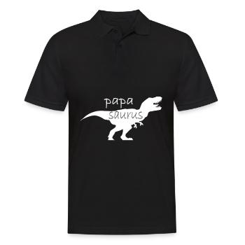 Papa Dino TRex look partenaire drôle cadeau - Polo Homme - noir - Devant - Kai (181cm)
