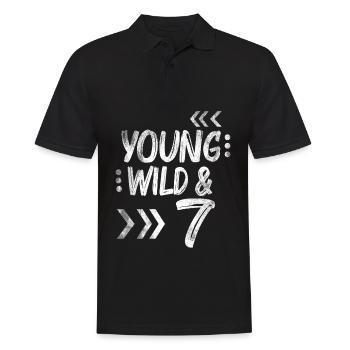 Birthday seven years 7 birthday gift - Men's Polo Shirt - black - Front - Kai (181cm)