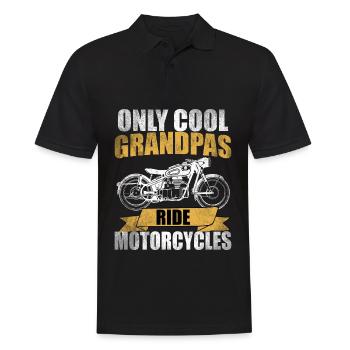 Motorrad Opa lustig Spruch Geschenkidee Geburtstag - Männer Poloshirt - Schwarz - Vorne - Kai (181cm)