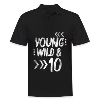 10e anniversaire de cadeau d'anniversaire sauvage pour enfants - Polo Homme - noir - Devant - Kai (181cm)
