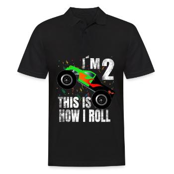 Birthday boy 2 years monster truck gift - Men's Polo Shirt - black - Front - Kai (181cm)