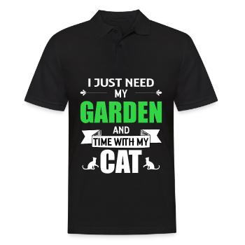 Garden cat gardener cat lover gift - Men's Polo Shirt - black - Front - Kai (181cm)