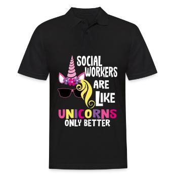 Social Work Social Worker Women Gift - Men's Polo Shirt - black - Front - Kai (181cm)