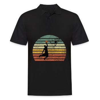 Basket-ball rétro Vintage Slam Dunk cadeau - Polo Homme - noir - Devant - Kai (181cm)