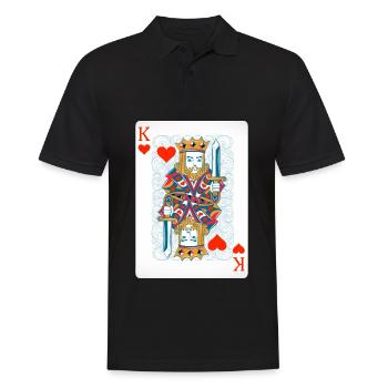 King heart costume card game poker gift - Men's Polo Shirt - black - Front - Kai (181cm)