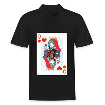 Queen of Hearts Costume Card Game Poker Gift - Men's Polo Shirt - black - Front - Kai (181cm)
