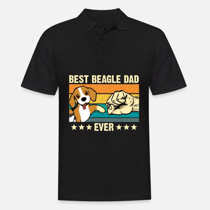 Bester Beagle Dad Beagle Hund Retro HundeVater - Männer Poloshirt - Schwarz