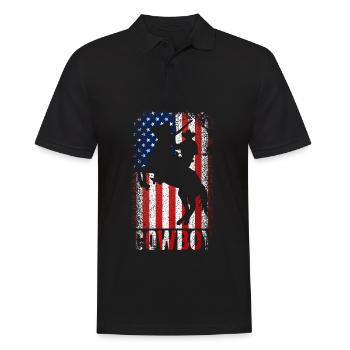 Cowboy Rodeo Pferd Geschenk Country Männer - Männer Poloshirt - Schwarz - Vorne - Kai (181cm)