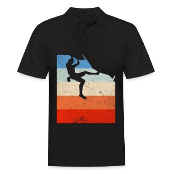 Klettern Klettern Bouldern Free Vintage Geschenk - Männer Poloshirt - Schwarz - Vorne - Kai (181cm)
