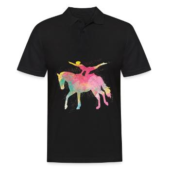 Cadeau d'anniversaire de fille de saut de cheval - Polo Homme - noir - Devant - Kai (181cm)
