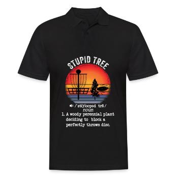 Stupid Tree Disc Golf Gift Frisbee Vintage - Men's Polo Shirt - black - Front - Kai (181cm)