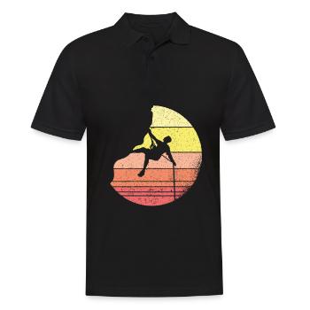 Rock Climbing in Vintage Retro Boulder Climber - Men's Polo Shirt - black - Front - Kai (181cm)