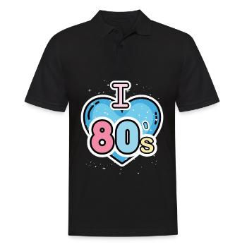 Women's I Love The 80's Disco 80s Costumes - Men's Polo Shirt - black - Front - Kai (181cm)