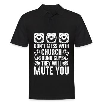 Église Son Homme Audio Ingénieur technique chrétien - Polo Homme - noir - Devant - Kai (181cm)