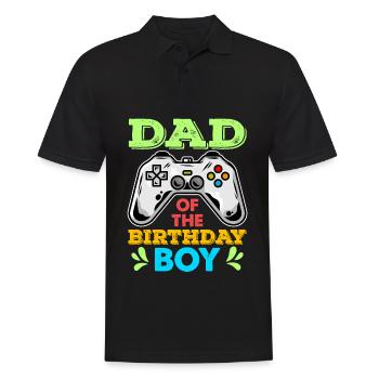 Papa de l’anniversaire du jeu vidéo Anniversaire - Polo Homme - noir - Devant - Kai (181cm)