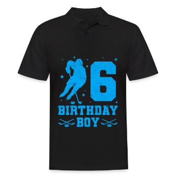 6ème anniversaire jeunes hockey enfants 6 fête - Polo Homme - noir - Devant - Kai (181cm)