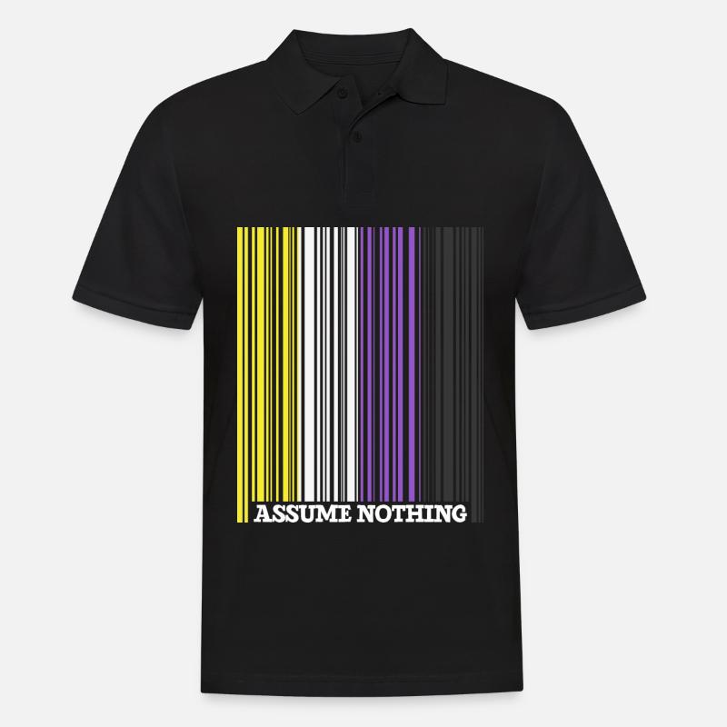 Nonbinary Flag Barcode Enby Genderqueer LGBT - Männer Poloshirt - Schwarz