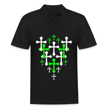 03 Pattern Gothic Crosses - Men's Polo Shirt - black - Front - Kai (181cm)