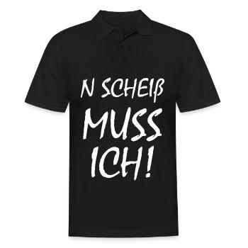 N Scheiß Muss Ich - Männer Poloshirt - Schwarz - Vorne - Kai (181cm)