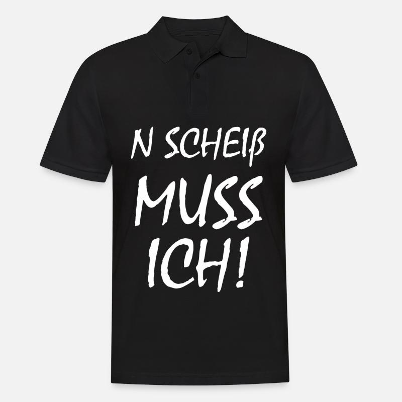 N Scheiß Muss Ich - Männer Poloshirt - Schwarz