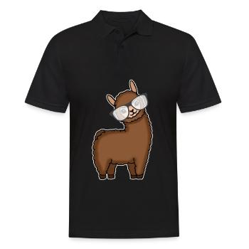 Lama Alpaca Clever Gift Femmes Hommes Enfants - Polo Homme - noir - Devant - Kai (181cm)