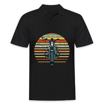 Motorcycle Biker Retro Design Men Women Children - Men's Polo Shirt - black - Front - Kai (181cm)