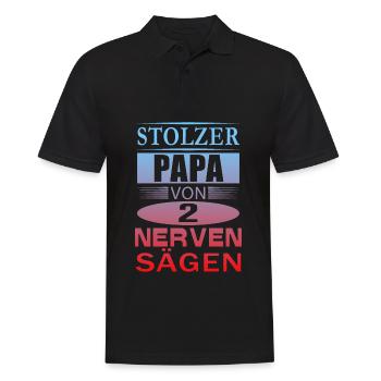 Stolzer Papa Nervensägen Vatertag Geschenk Lustig - Männer Poloshirt - Schwarz - Vorne - Kai (181cm)