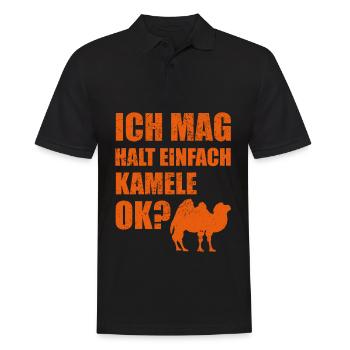 Ich Mag Kamele Spruch Lustig Dromedar Geschenk - Männer Poloshirt - Schwarz - Vorne - Kai (181cm)