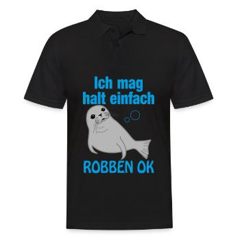 Ich Mag Robben Seerobben Spruch Lustig Geschenk - Männer Poloshirt - Schwarz - Vorne - Kai (181cm)
