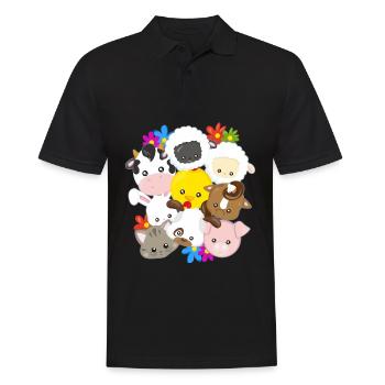 Animaux de ferme animaux fermier agriculteur cadeau - Polo Homme - noir - Devant - Kai (181cm)