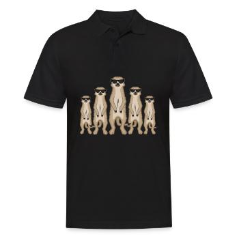 Cadeau drôle de lunettes de soleil gang suricate - Polo Homme - noir - Devant - Kai (181cm)