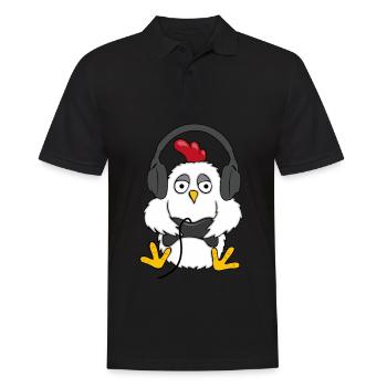 Gamer Chicken Chicken Gamer Funny Gift - Men's Polo Shirt - black - Front - Kai (181cm)