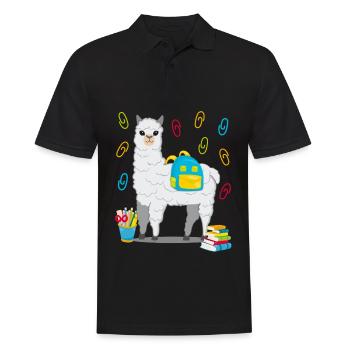 Llama alpaca school start school gift 2020 - Men's Polo Shirt - black - Front - Kai (181cm)