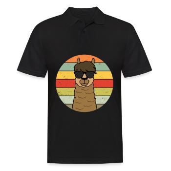 Lama alpaga drôle cadeau femmes hommes enfants - Polo Homme - noir - Devant - Kai (181cm)