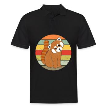 Roter Panda Pandabär Niedlich Frauen Männer Kinder - Männer Poloshirt - Schwarz - Vorne - Kai (181cm)