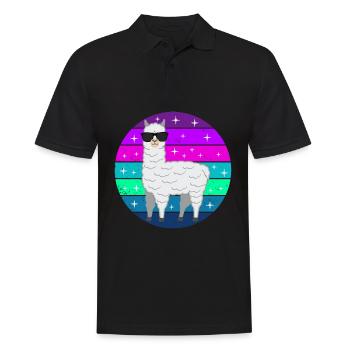Lama alpaga drôle cadeau femmes hommes enfants - Polo Homme - noir - Devant - Kai (181cm)