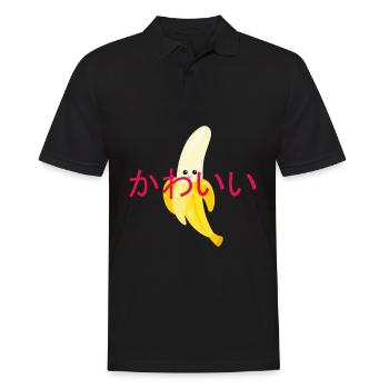 Kawaii nourriture banane mignon japon dessin animé bande dessinée - Polo Homme - noir - Devant - Kai (181cm)