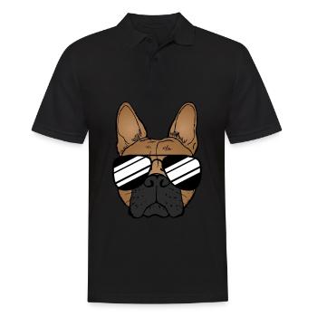 Bouledogue français avec des lunettes de soleil drôle - Polo Homme - noir - Devant - Kai (181cm)